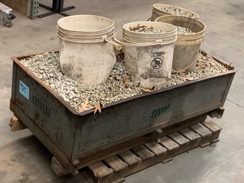 lot 25 image: Steel Material Crate Full Of Coned Pellets