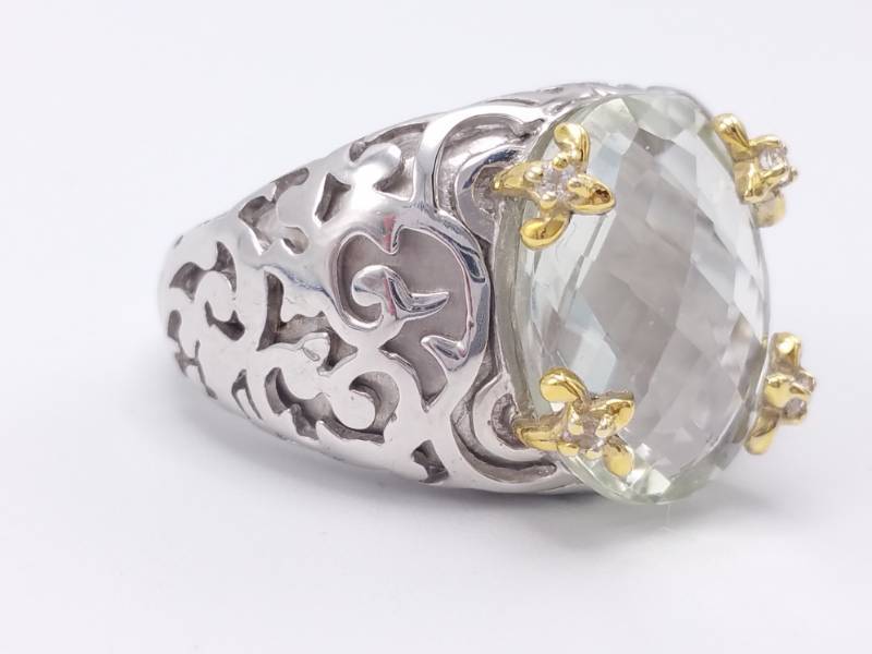lot 69 image: Beautiful Mint Beryl Estate Ring in Sterling Silver