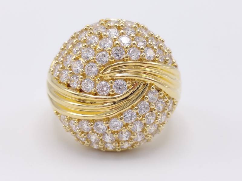 lot 82 image: Ladies Fashion Estate Ring in Yellow Gold over Sterling Silver
