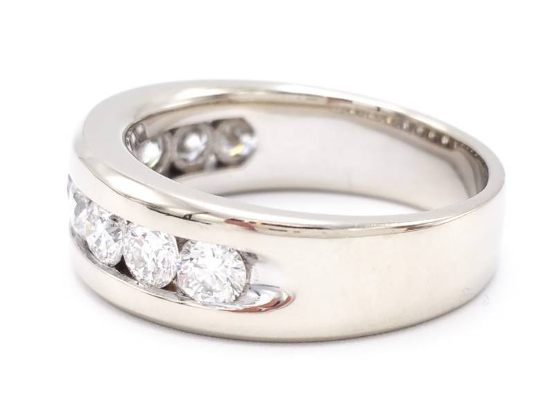 lot 2 image: Mens Custom Made 2.25 CT Diamond Channel Set Band in 14k White Gold