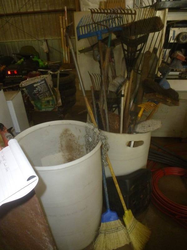 lot 95 image: Garbage Barrels & Brooms