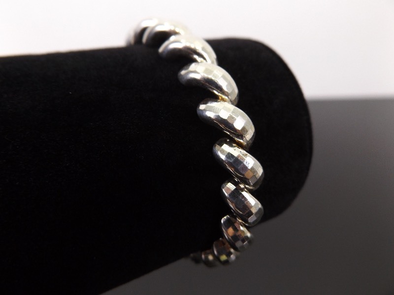 .925 Sterling Silver Disco Link Bracelet