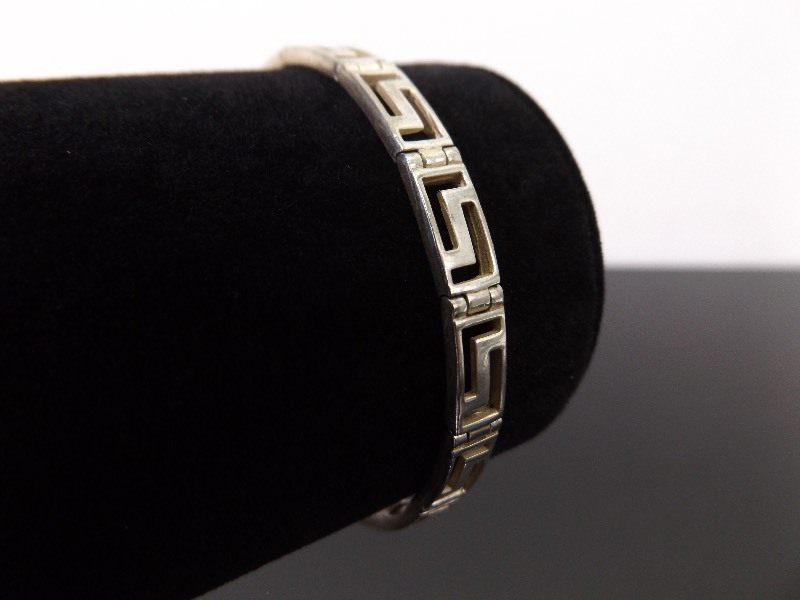 .925 Sterling Silver Greek Key Bracelet
