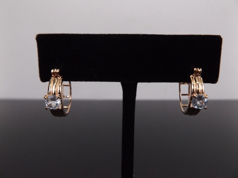 NEW .925 Sterling Silver Rose Gold Topaz Crystal Earrings