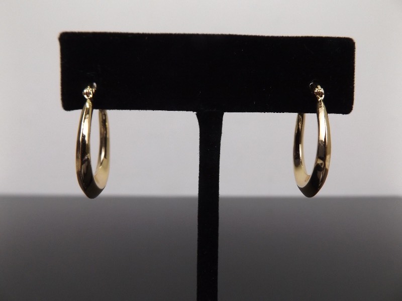 .925 Sterling Silver Hoop Vermeil Hook Clasp Earrings