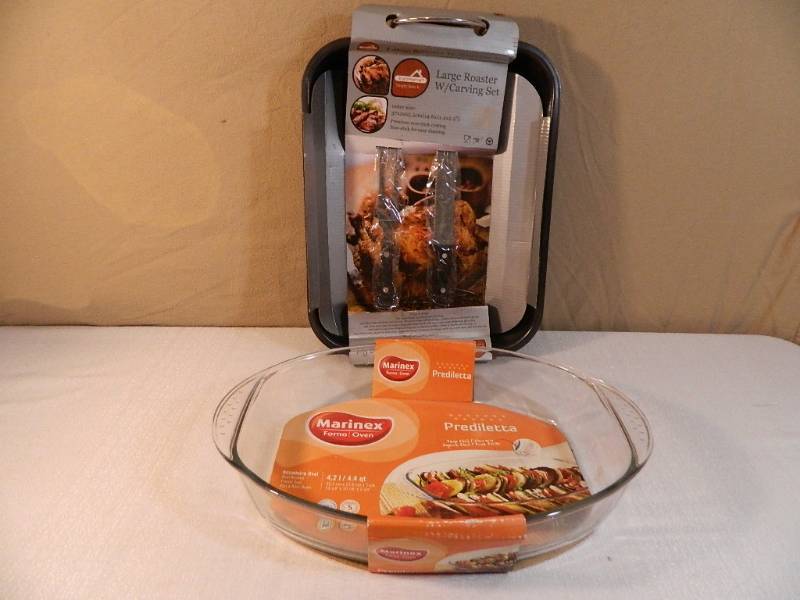 lot 62 image: New Roaster Set and Casserole Dish