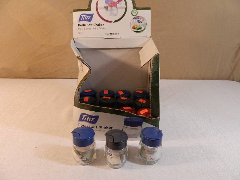 lot 113 image: New Assortment of Perla Salt Shakers