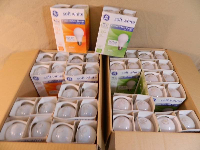 lot 133 image: 80 New GE Light Bulbs