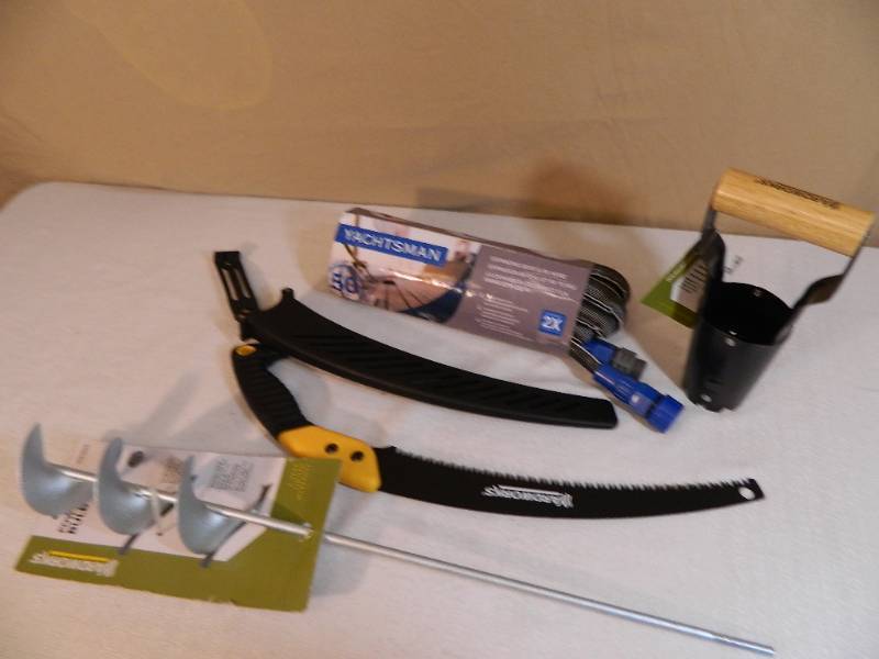 lot 155 image: New Hose, Planting Tools, Saw