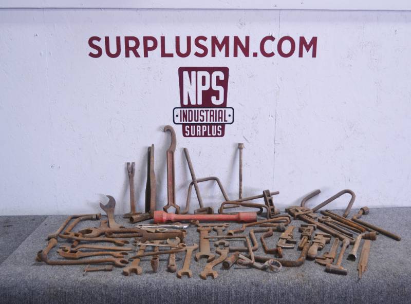 lot 163 image: Large Lot of Antique Wrenches and Tools