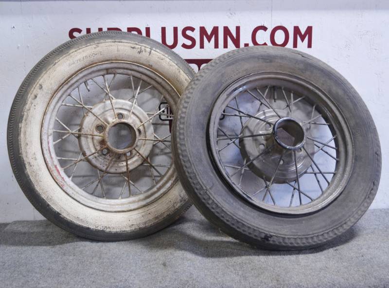 lot 223 image: Pair of FORD Model A 19 Rims and Tires 1930-31