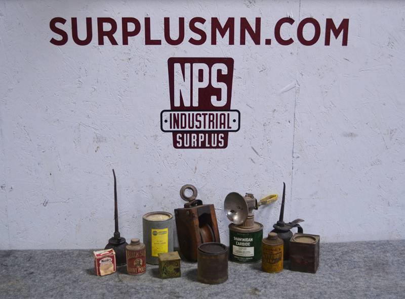 lot 293 image: Antique Cans - Carbide Lamp and More