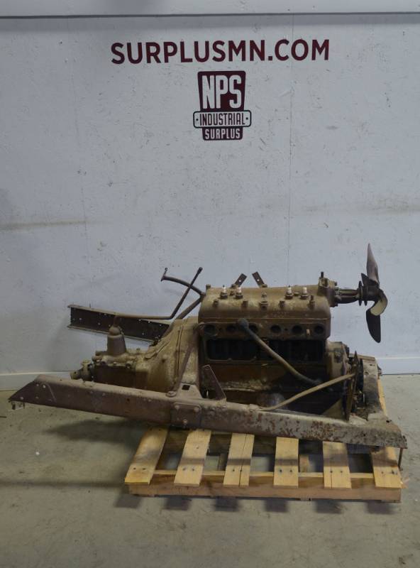 lot 22 image: Ford model A Engine w Transmission and Partial Frame