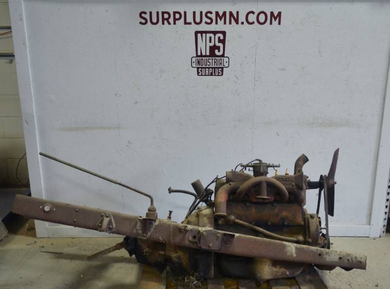 lot 23 image: Ford Model A Engine w transmission and Partial Frame