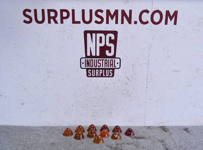 lot 412 image: (11) Glass Bullet Type Red and Amber Lenses