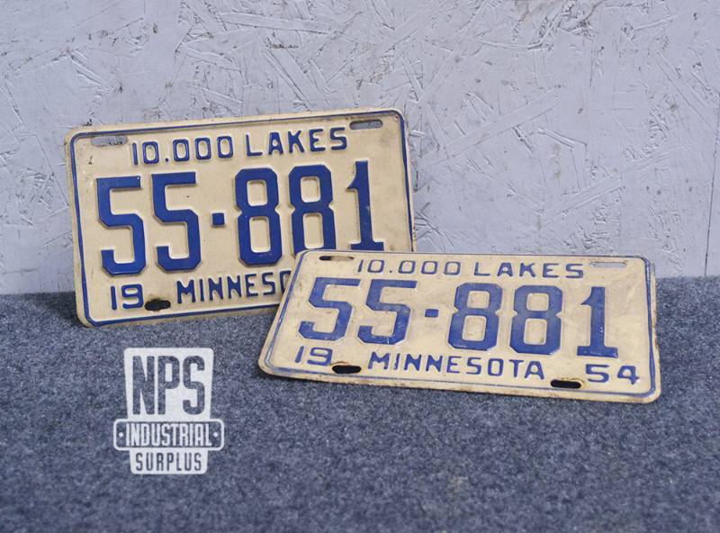 lot 428 image: Pair of 1954 MN License Plates