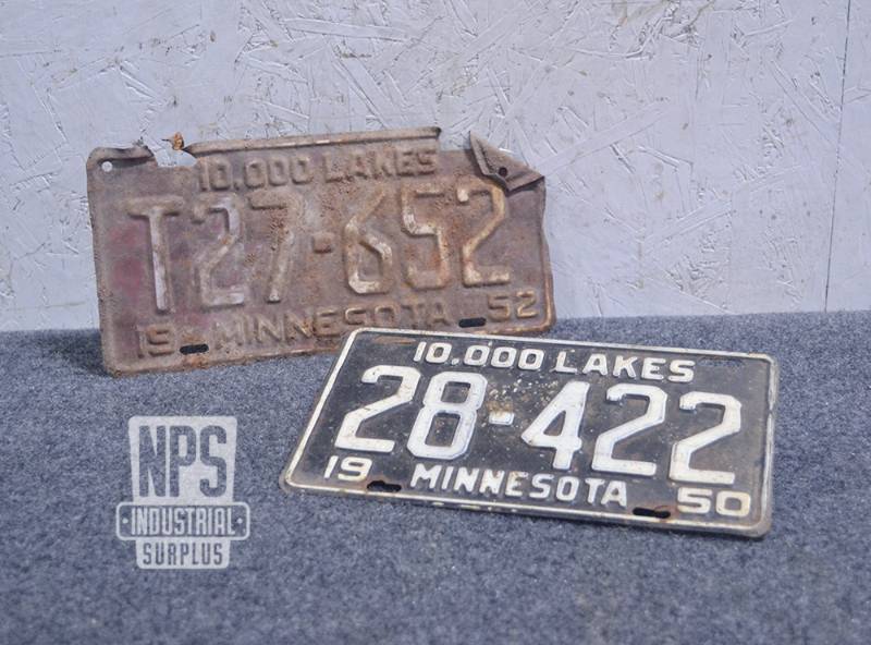 lot 434 image: (2) MN License Plates 1950 and 1952