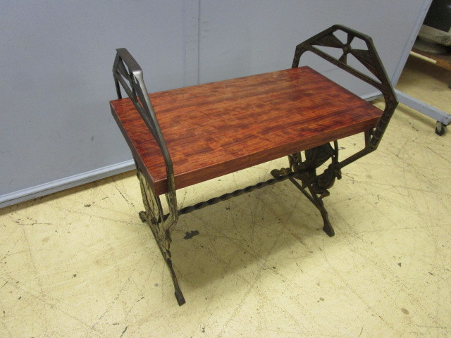lot 119 image: BRASS FRAMED BENCH