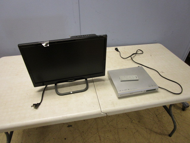 lot 124 image: 18 ELEMENTS TELEVISION & MEMOREX DVD PLAYER WITH REMOTES