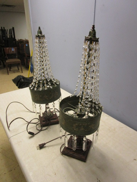 lot 151 image: TWO CRYSTAL ACCENTED LAMPS