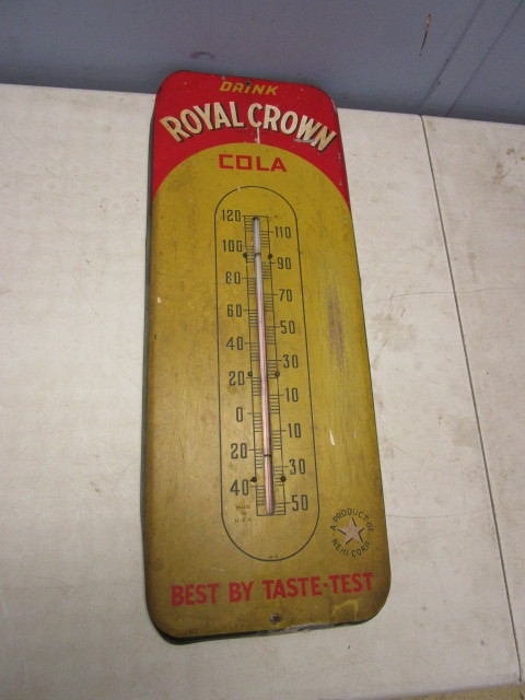 lot 160 image: ROYAL CROWN COLA WALL THERMOMETER