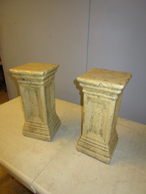 lot 196 image: TWO CERAMIC PILLARS