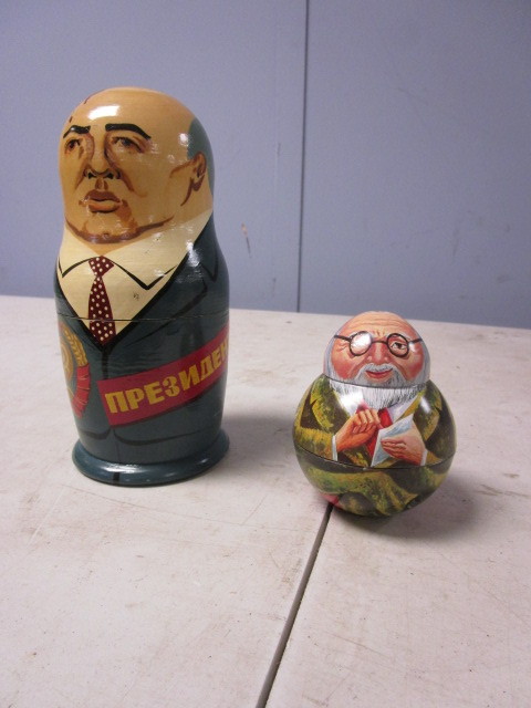 lot 234 image: MIKHAIL GORBACHEV NESTING DOLL AND B. SHACKMAN & CO TOY