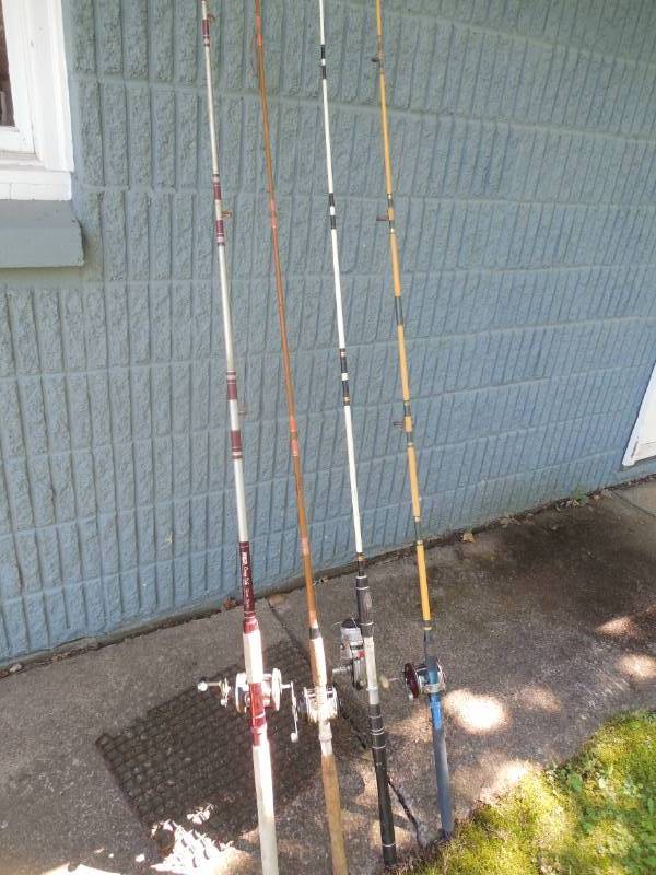 (4) FISHING ROD AND REEL COMBOS