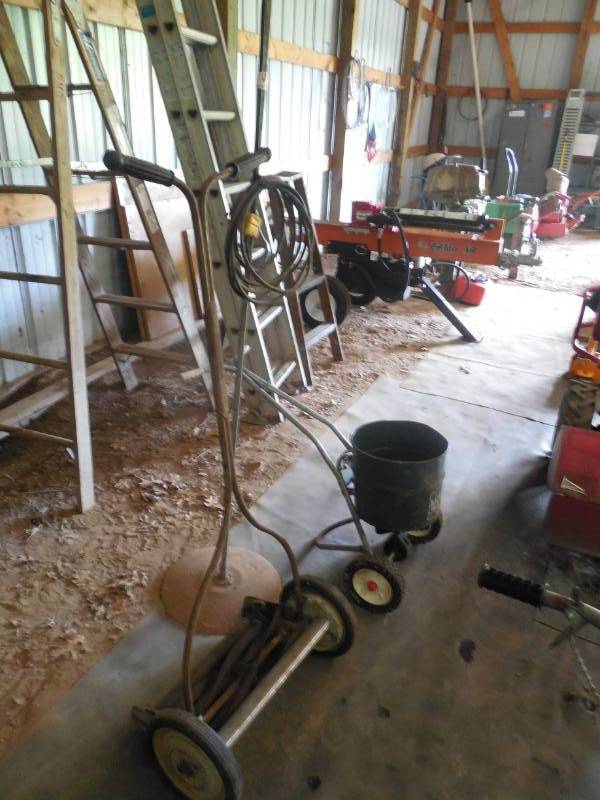 Reel Mower, Seeder Garage Lot