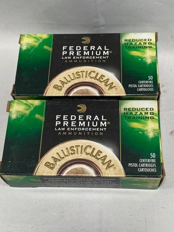 lot 2 image: 100 Rounds 9mm Federal Premium Ammo Ammunition