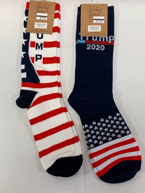 lot 23 image: New Donald Trump Socks Size 7-13