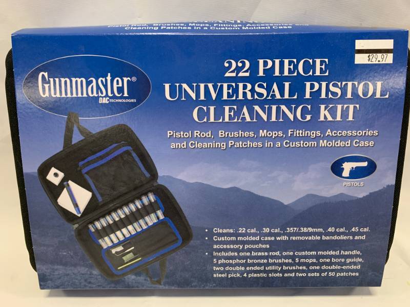 lot 27 image: New 22pc Universal Pistol Cleaning Kit