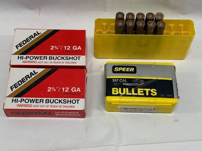 lot 64 image: .357 Bullets, 12 Gauge 34 Misc. .308
