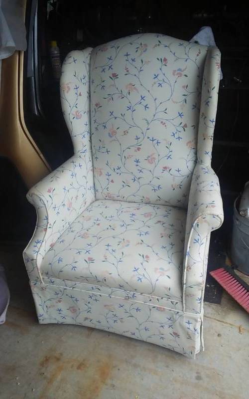 lot 22 image: Upholstered Wing Back Chair