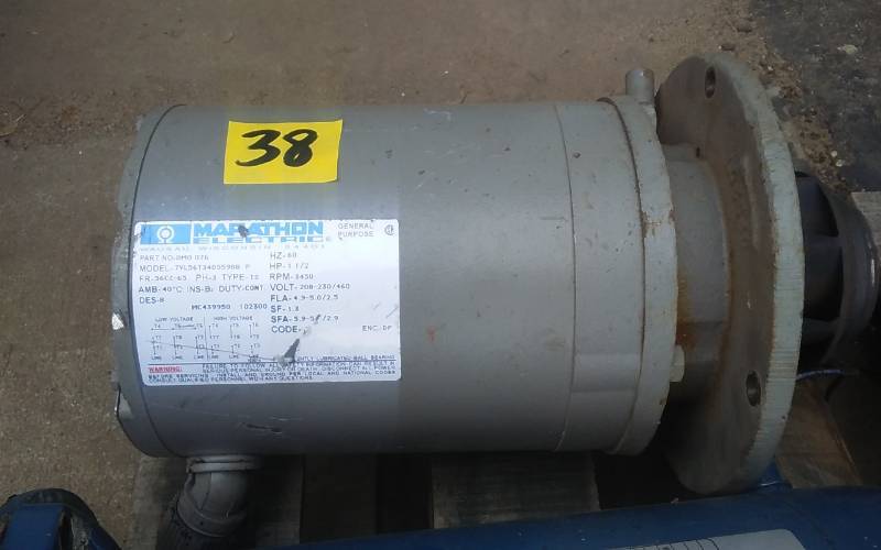 lot 38 image: Marathon 1-12 HP Electric Motor