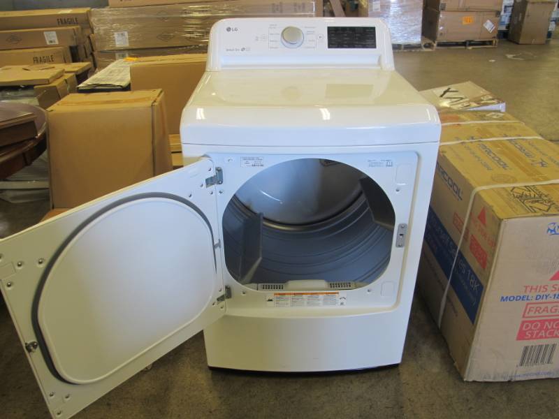 lot 11 image: LG - 7.3 Cu. Ft. 8-Cycle Electric Dryer - White ModelDLE7100W