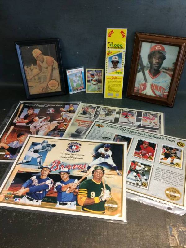lot 16 image: Vintage Topps Baseball Pinups Framed