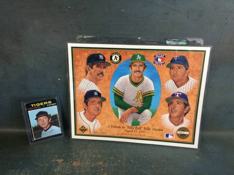 lot 24 image: Billy Martin Limited Edition Promo Card, 1971 Topps Card