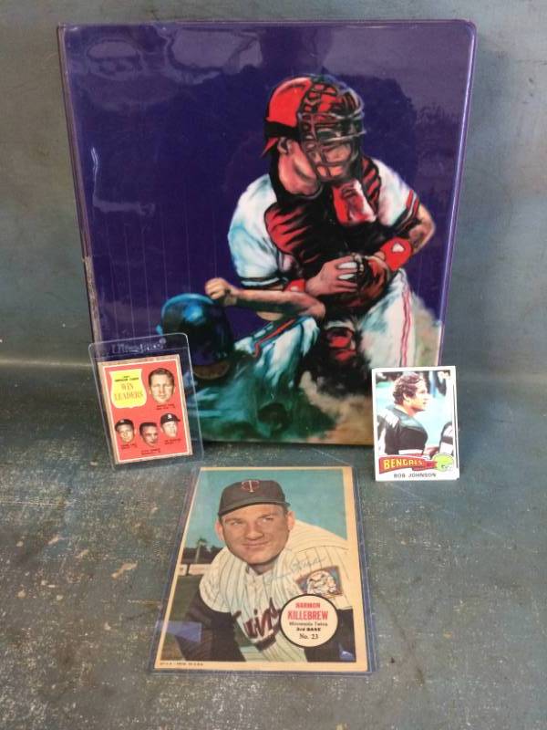 lot 25 image: Binder of Sports Cards with Killebrew Pinup