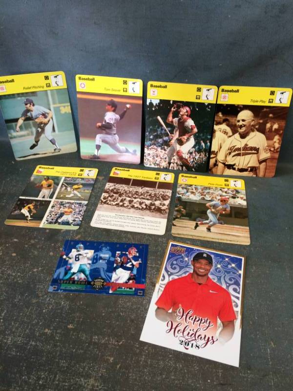 lot 28 image: Vintage Sportscaster Cards with Pete Rose, Tom Seaver, 1927 Yankees and More