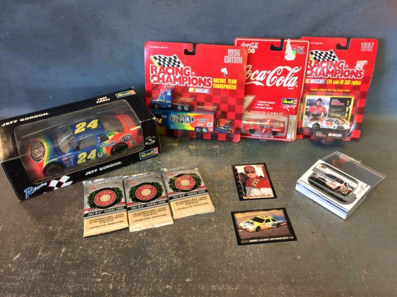 lot 68 image: NASCAR Card Collection and Rare Black Box Jeff Gordon Die Cast Car