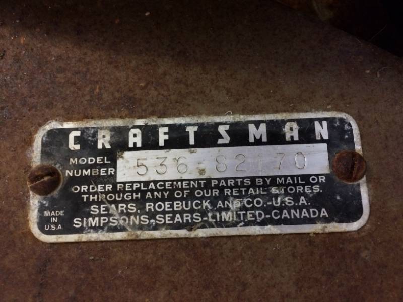 lot 66 image: Vintage Craftsman Snowblower