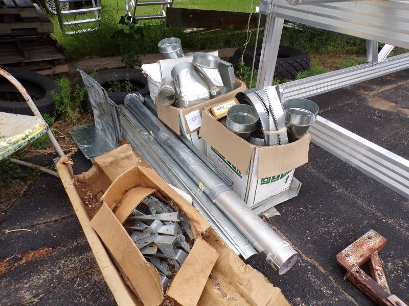lot 97 image: Large Lot of Sheet Metal and Pipes including Joist hangers