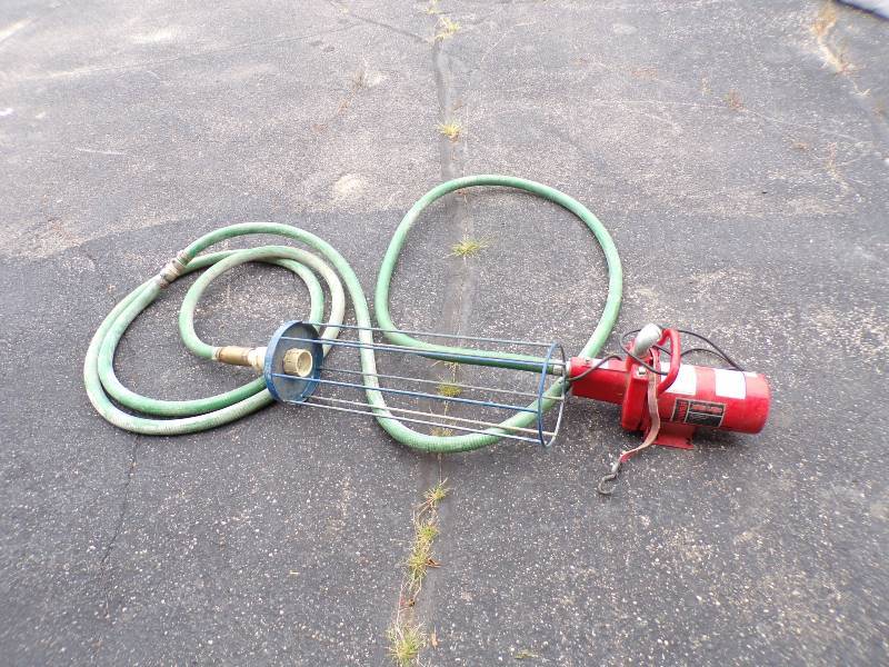 lot 67 image: Lawn Lake Sprinkler Pump with Hose and Screen Frame