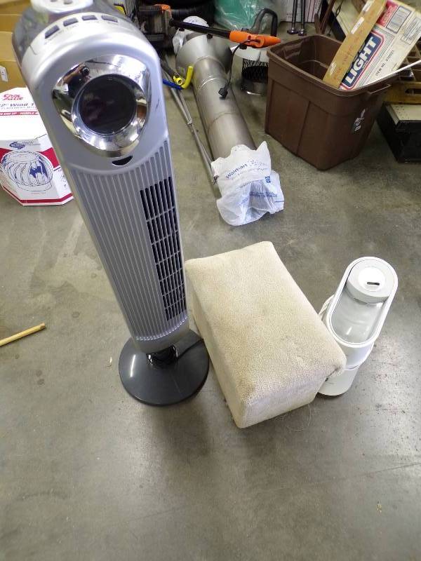 lot 84 image: Tower Fan, Stool and Humidifier