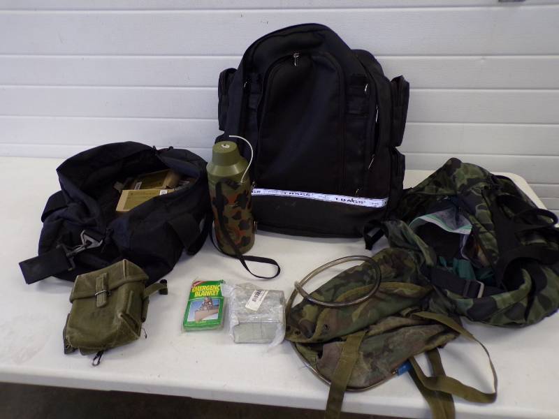 lot 176 image: Back Pack, Camping Supplies and Duffle Bags