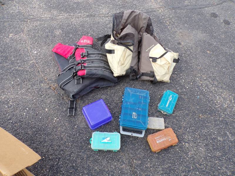 lot 209 image: 2 Life Jackets and Tackle Boxes
