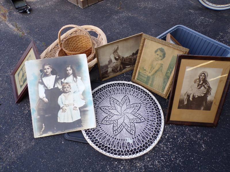lot 216 image: Vintage Pictures and Wicker Baskets