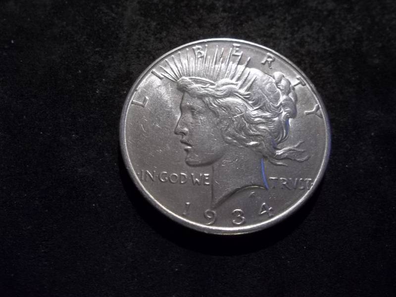 1934 D Double Die Silver Peace Dollar
