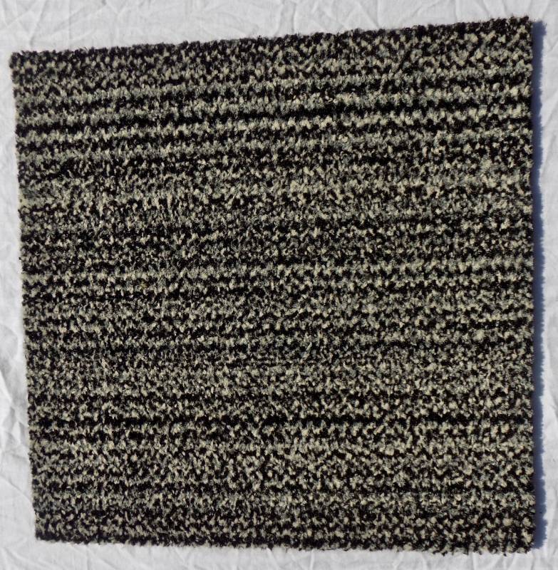 (6 never used squares) Flor� Soft Static ZIG ZAG Plush - Black  Grey  Cream (3.3 x 8.2 as shown)